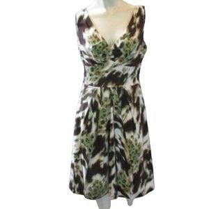 Banana Republic Green Brown Sleeveless Dress 4 small